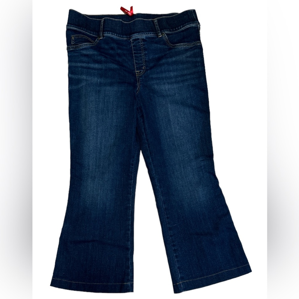 Spanx Womens Size 1X Petite Bootcut Trouser Denim Pull On Flare Jeans